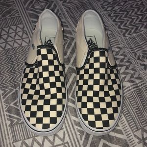 Vans slip on black and white checkered skate shoe
